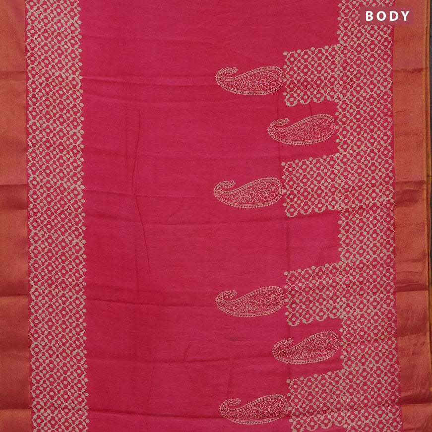 Bhagalpuri saree pink with paisley butta prints and zari woven border - {{ collection.title }} by Prashanti Sarees