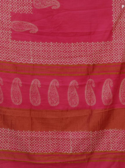 Bhagalpuri saree pink with paisley butta prints and zari woven border - {{ collection.title }} by Prashanti Sarees