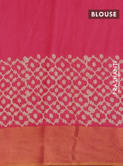 Bhagalpuri saree pink with paisley butta prints and zari woven border - {{ collection.title }} by Prashanti Sarees