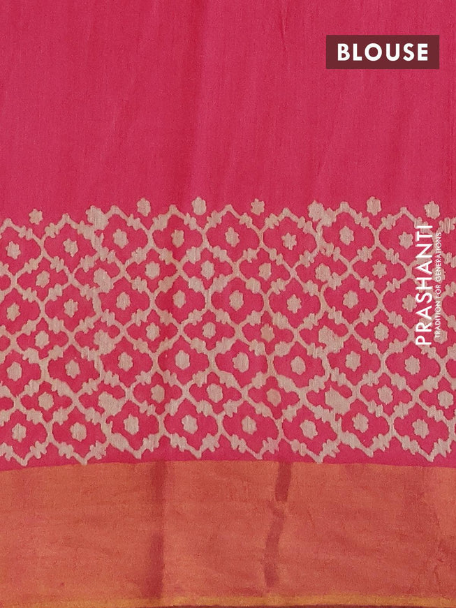 Bhagalpuri saree pink with paisley butta prints and zari woven border - {{ collection.title }} by Prashanti Sarees