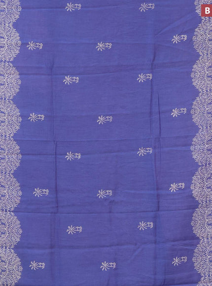 Bhagalpuri saree blue shade with butta prints and zari woven border - {{ collection.title }} by Prashanti Sarees