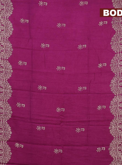 Bhagalpuri saree purple with butta prints and zari woven border - {{ collection.title }} by Prashanti Sarees