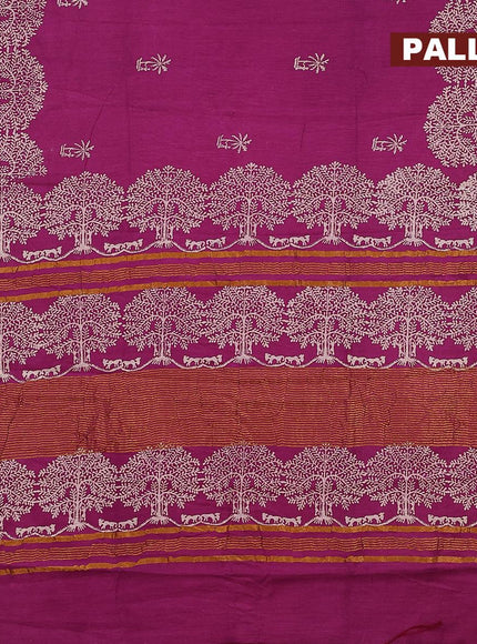 Bhagalpuri saree purple with butta prints and zari woven border - {{ collection.title }} by Prashanti Sarees