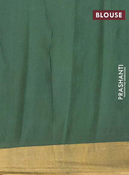 Bhagalpuri saree dark green with allover prints and zari woven border - {{ collection.title }} by Prashanti Sarees