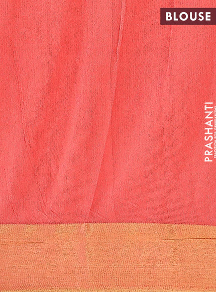 Bhagalpuri saree peach shade with allover prints and zari woven border - {{ collection.title }} by Prashanti Sarees