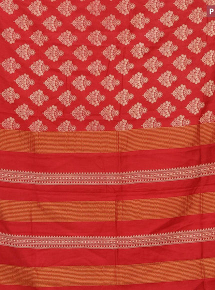 Bhagalpuri saree red with allover floral butta prints and zari woven border - {{ collection.title }} by Prashanti Sarees