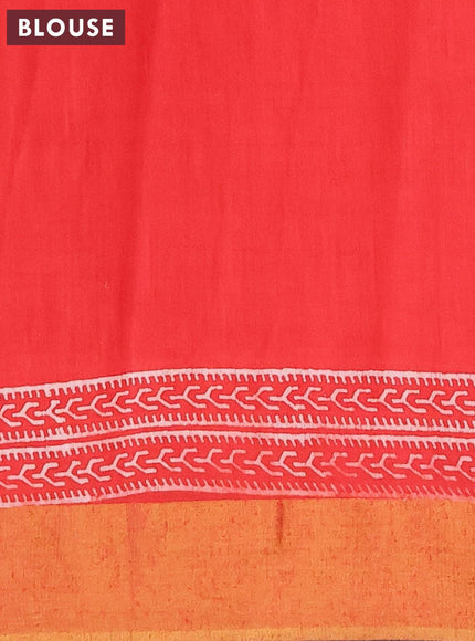 Bhagalpuri saree red with butta prints and zari woven border - {{ collection.title }} by Prashanti Sarees