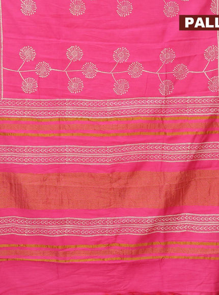 Bhagalpuri saree pink with butta prints and zari woven border - {{ collection.title }} by Prashanti Sarees