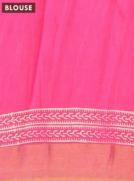 Bhagalpuri saree pink with butta prints and zari woven border - {{ collection.title }} by Prashanti Sarees