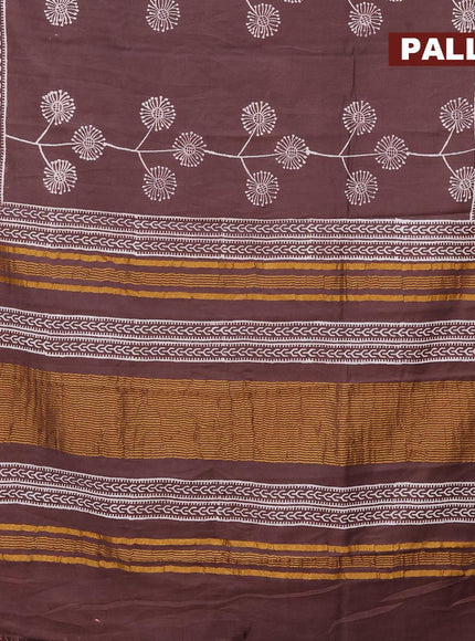 Bhagalpuri saree coffee brown with butta prints and zari woven border - {{ collection.title }} by Prashanti Sarees