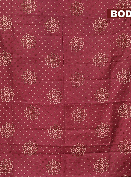 Bhagalpuri saree deep maroon with allover bandhani prints and zari woven border - {{ collection.title }} by Prashanti Sarees