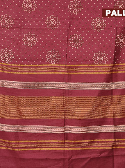 Bhagalpuri saree deep maroon with allover bandhani prints and zari woven border - {{ collection.title }} by Prashanti Sarees