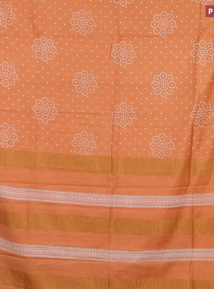 Bhagalpuri saree pale orange shade with allover bandhani prints and zari woven border - {{ collection.title }} by Prashanti Sarees