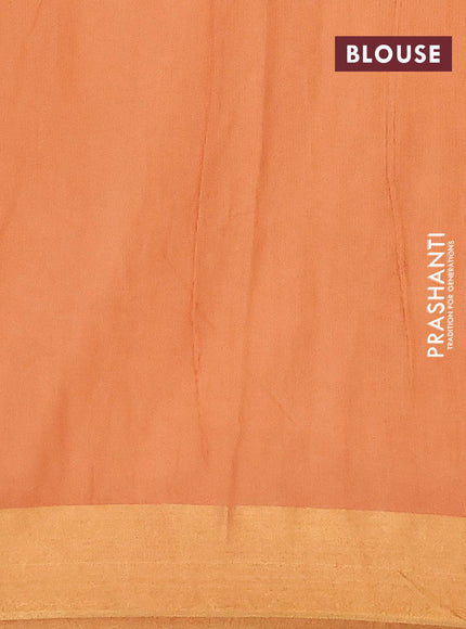 Bhagalpuri saree pale orange shade with allover bandhani prints and zari woven border - {{ collection.title }} by Prashanti Sarees