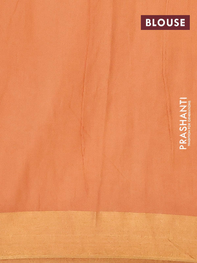 Bhagalpuri saree pale orange shade with allover bandhani prints and zari woven border - {{ collection.title }} by Prashanti Sarees