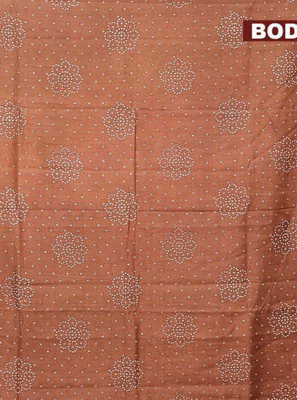 Bhagalpuri saree brown with allover bandhani prints and zari woven border - {{ collection.title }} by Prashanti Sarees