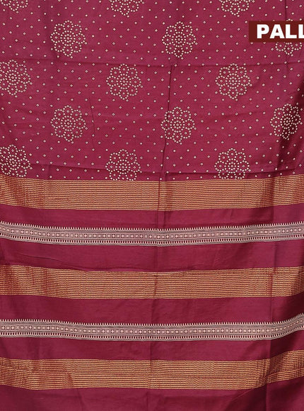 Bhagalpuri saree deep maroon with allover bandhani prints and zari woven border - {{ collection.title }} by Prashanti Sarees