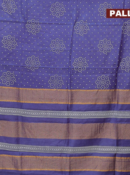 Bhagalpuri saree blue with allover bandhani prints and zari woven border - {{ collection.title }} by Prashanti Sarees