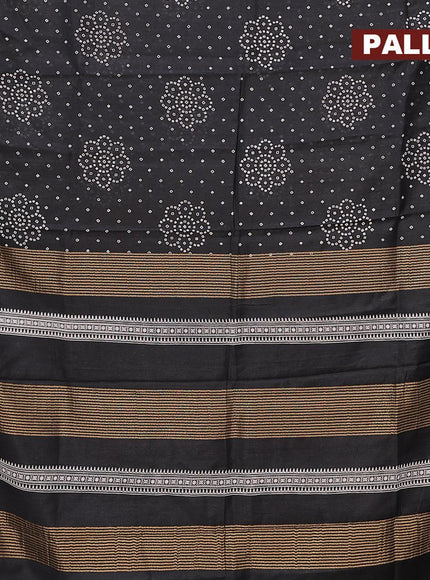 Bhagalpuri saree black with allover bandhani prints and zari woven border - {{ collection.title }} by Prashanti Sarees