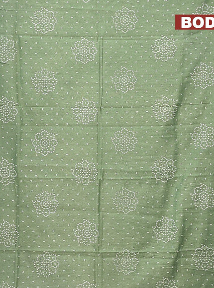 Bhagalpuri saree pastel green with allover bandhani prints and zari woven border - {{ collection.title }} by Prashanti Sarees