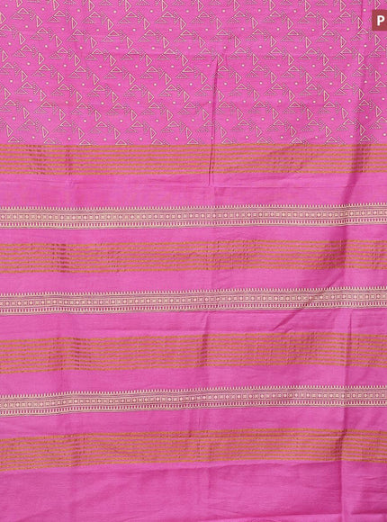 Bhagalpuri saree pink with allover geometric prints and zari woven border - {{ collection.title }} by Prashanti Sarees