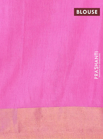 Bhagalpuri saree pink with allover geometric prints and zari woven border - {{ collection.title }} by Prashanti Sarees