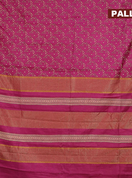 Bhagalpuri saree purple with allover geometric prints and zari woven border - {{ collection.title }} by Prashanti Sarees