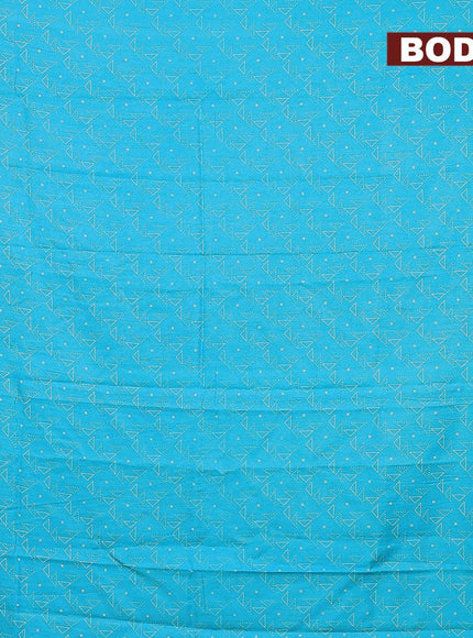 Bhagalpuri saree light blue with allover geometric prints and zari woven border - {{ collection.title }} by Prashanti Sarees