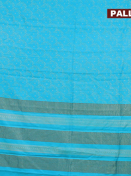 Bhagalpuri saree light blue with allover geometric prints and zari woven border - {{ collection.title }} by Prashanti Sarees