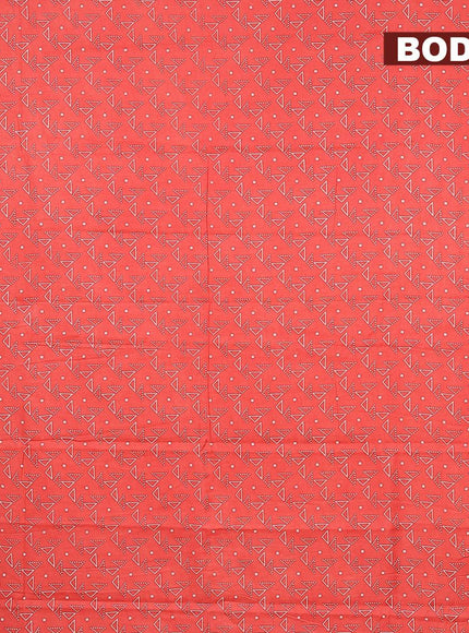 Bhagalpuri saree peach shade with allover geometric prints and zari woven border - {{ collection.title }} by Prashanti Sarees