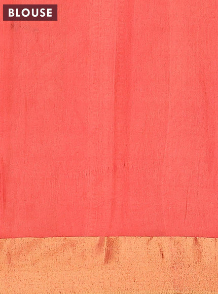 Bhagalpuri saree peach shade with allover geometric prints and zari woven border - {{ collection.title }} by Prashanti Sarees