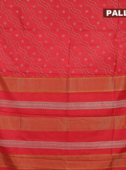 Bhagalpuri saree red with allover bandhani prints and zari woven border - {{ collection.title }} by Prashanti Sarees