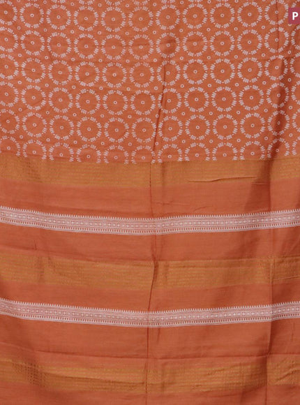 Bhagalpuri saree rust shade with allover butta prints and zari woven border - {{ collection.title }} by Prashanti Sarees