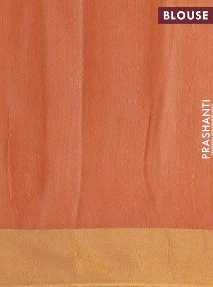 Bhagalpuri saree rust shade with allover butta prints and zari woven border - {{ collection.title }} by Prashanti Sarees