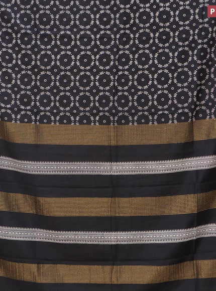 Bhagalpuri saree black with allover butta prints and zari woven border - {{ collection.title }} by Prashanti Sarees