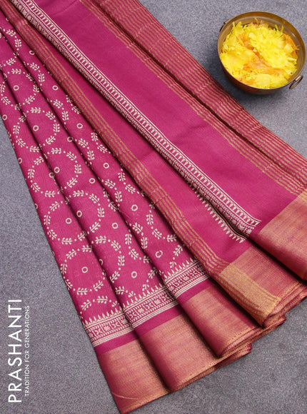 Bhagalpuri saree purple with allover butta prints and zari woven border - {{ collection.title }} by Prashanti Sarees