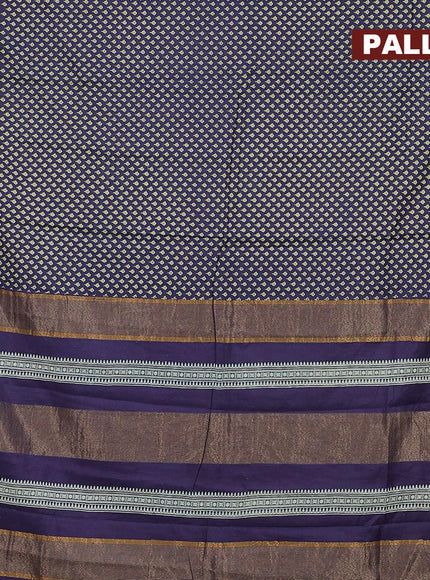 Bhagalpuri saree blue with allover floral butta prints and zari woven border - {{ collection.title }} by Prashanti Sarees