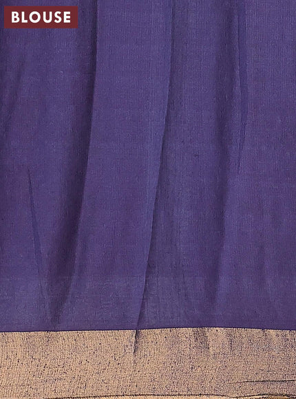 Bhagalpuri saree blue with allover floral butta prints and zari woven border - {{ collection.title }} by Prashanti Sarees