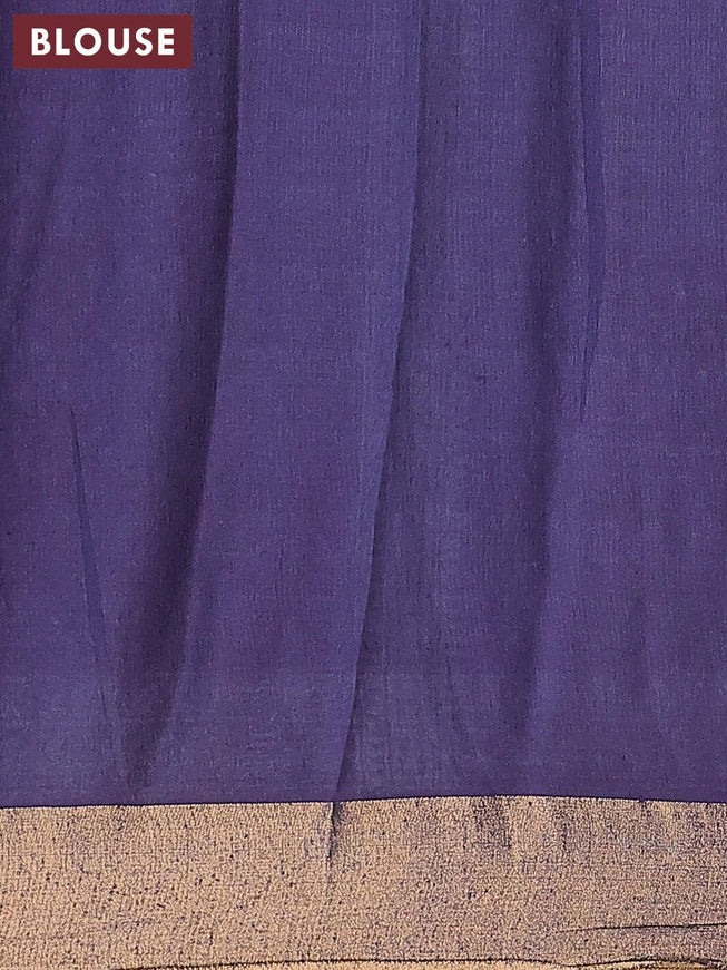 Bhagalpuri saree blue with allover floral butta prints and zari woven border - {{ collection.title }} by Prashanti Sarees