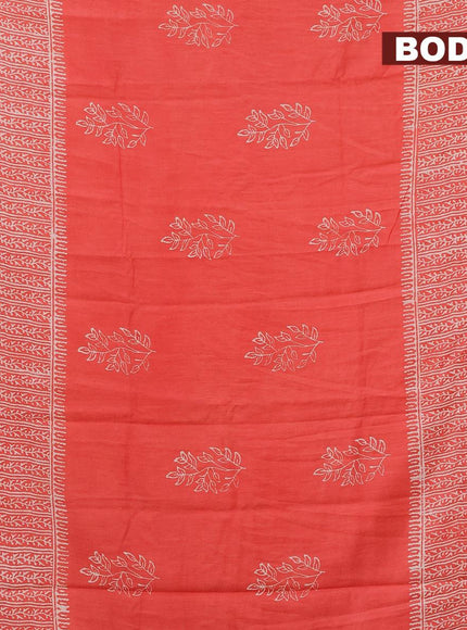 Bhagalpuri saree peach shade with butta prints and zari woven border - {{ collection.title }} by Prashanti Sarees