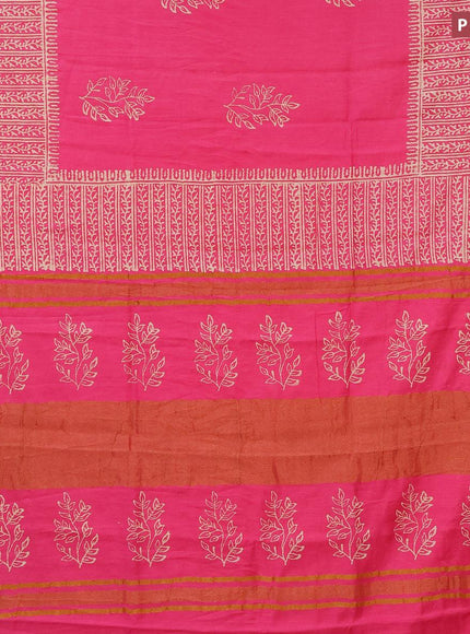 Bhagalpuri saree pink with butta prints and zari woven border - {{ collection.title }} by Prashanti Sarees