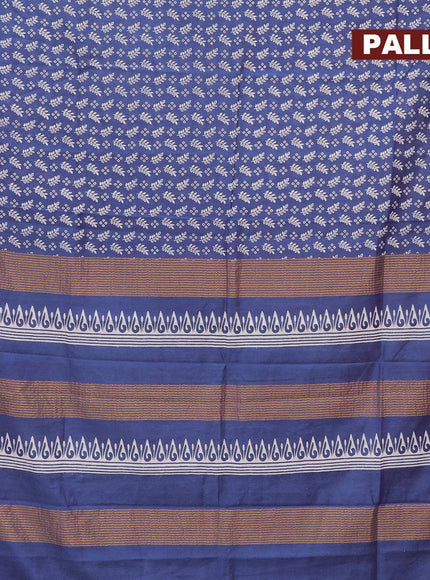 Bhagalpuri saree blue with allover prints and zari woven border - {{ collection.title }} by Prashanti Sarees