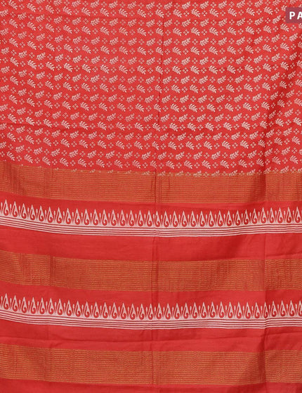 Bhagalpuri saree red with allover prints and zari woven border - {{ collection.title }} by Prashanti Sarees