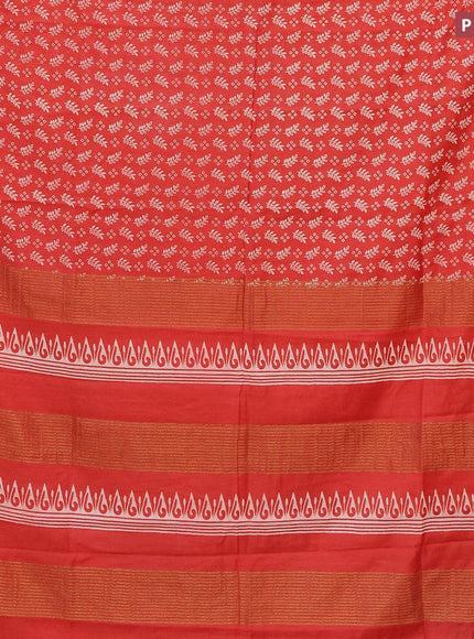 Bhagalpuri saree red with allover prints and zari woven border - {{ collection.title }} by Prashanti Sarees