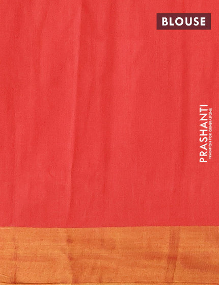 Bhagalpuri saree red with allover prints and zari woven border - {{ collection.title }} by Prashanti Sarees