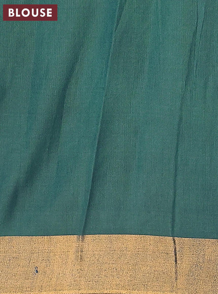 Bhagalpuri saree dark peacock green with allover butta prints and zari woven border - {{ collection.title }} by Prashanti Sarees