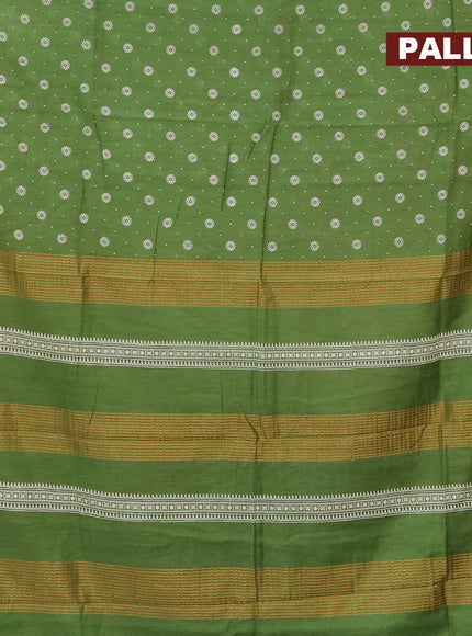 Bhagalpuri saree green with allover butta prints and zari woven border - {{ collection.title }} by Prashanti Sarees