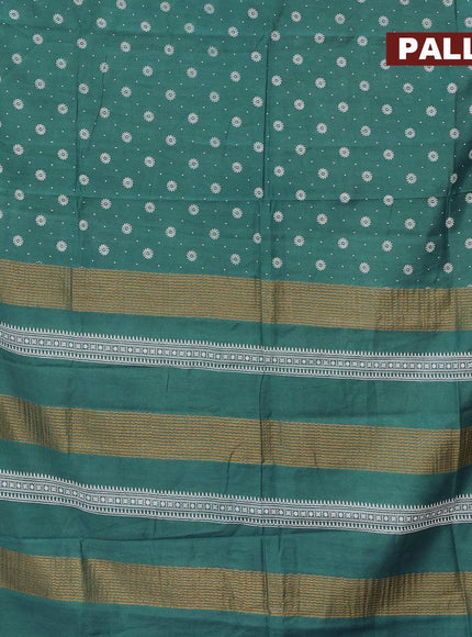 Bhagalpuri saree peacock green shade with allover butta prints and zari woven border - {{ collection.title }} by Prashanti Sarees