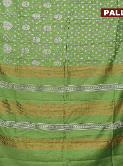 Bhagalpuri saree green with allover butta prints and zari woven border - {{ collection.title }} by Prashanti Sarees