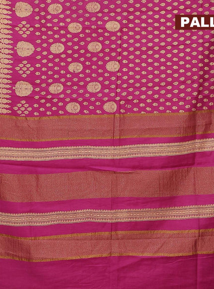 Bhagalpuri saree pink with allover butta prints and zari woven border - {{ collection.title }} by Prashanti Sarees